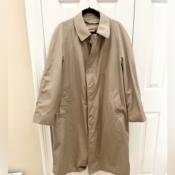 Tan Brooks Brothers men long wool lined trench coat in 42R - Picture 1 of 8